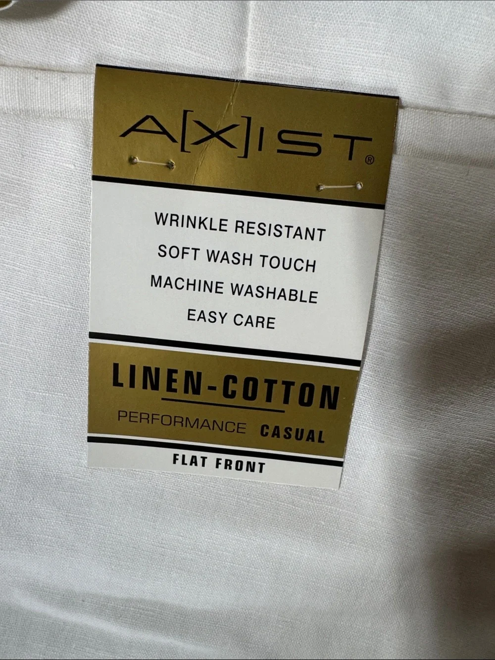Axist Men's White Linen-Blend Casual Pants men’s 36x30